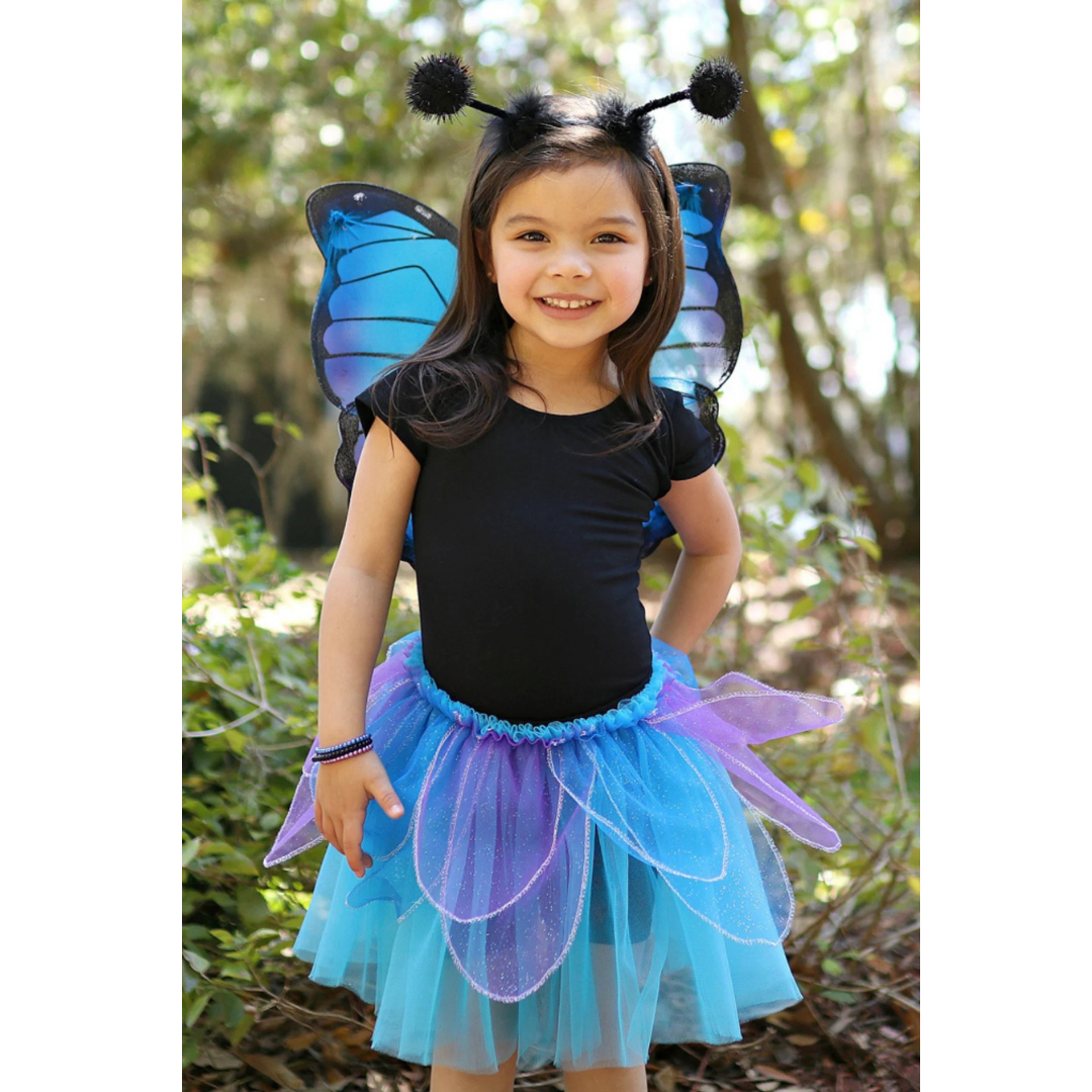 Falda de mariposa de medianoche con alas y diadema