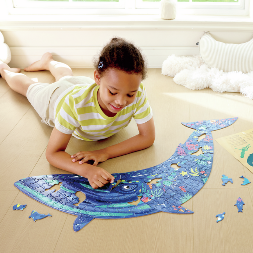 Puzzle de suelo brillante de ballena: 200 piezas