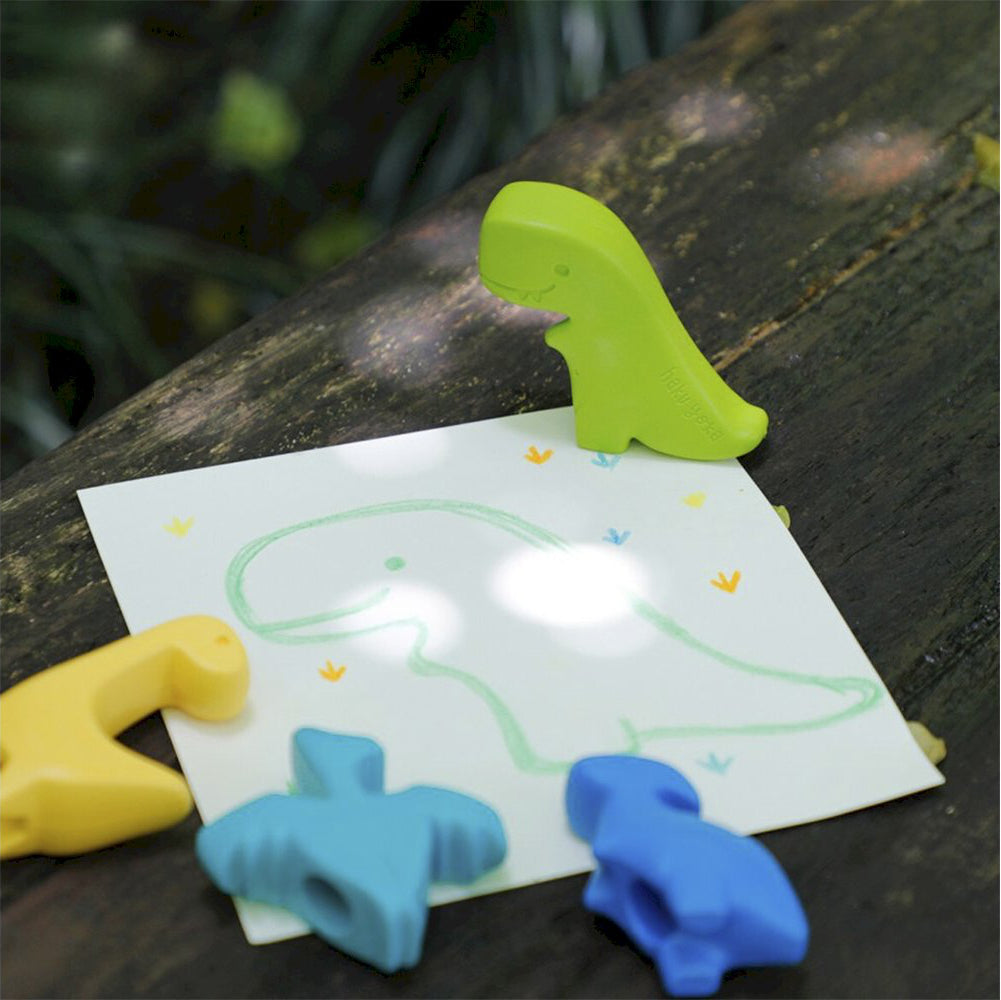 6 crayons de dedo · dinosaurios
