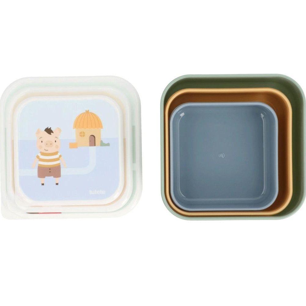 3 cajas de almuerzo TUTETE · The Three Little Pigs
