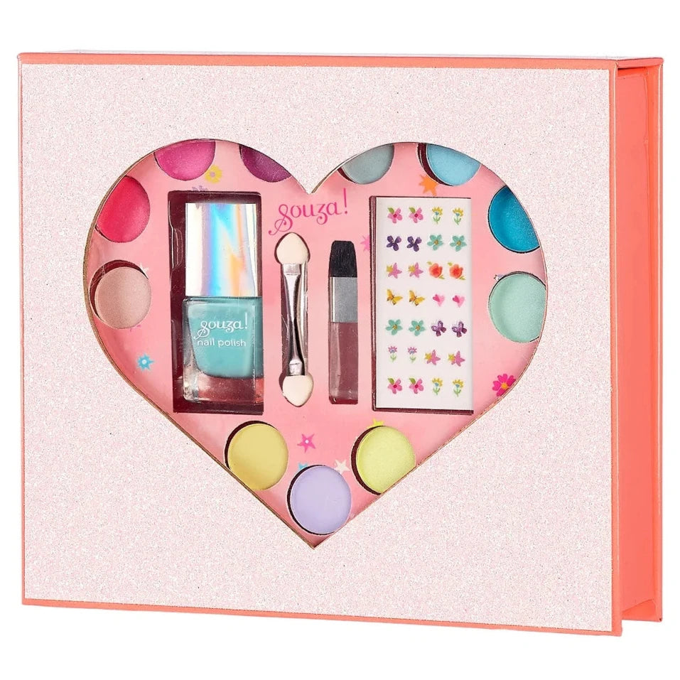 Caja de maquillaje en forma de corazón