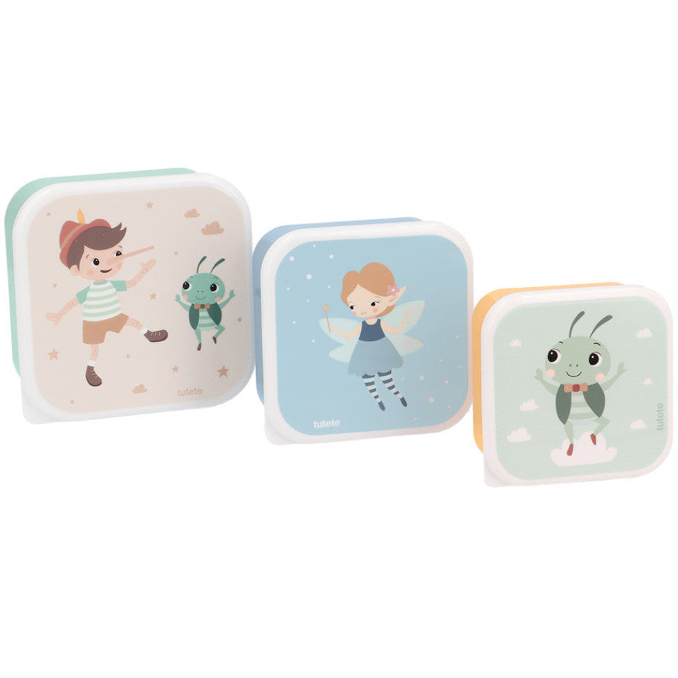 3 cajas de almuerzo TUTETE · the wooden boy