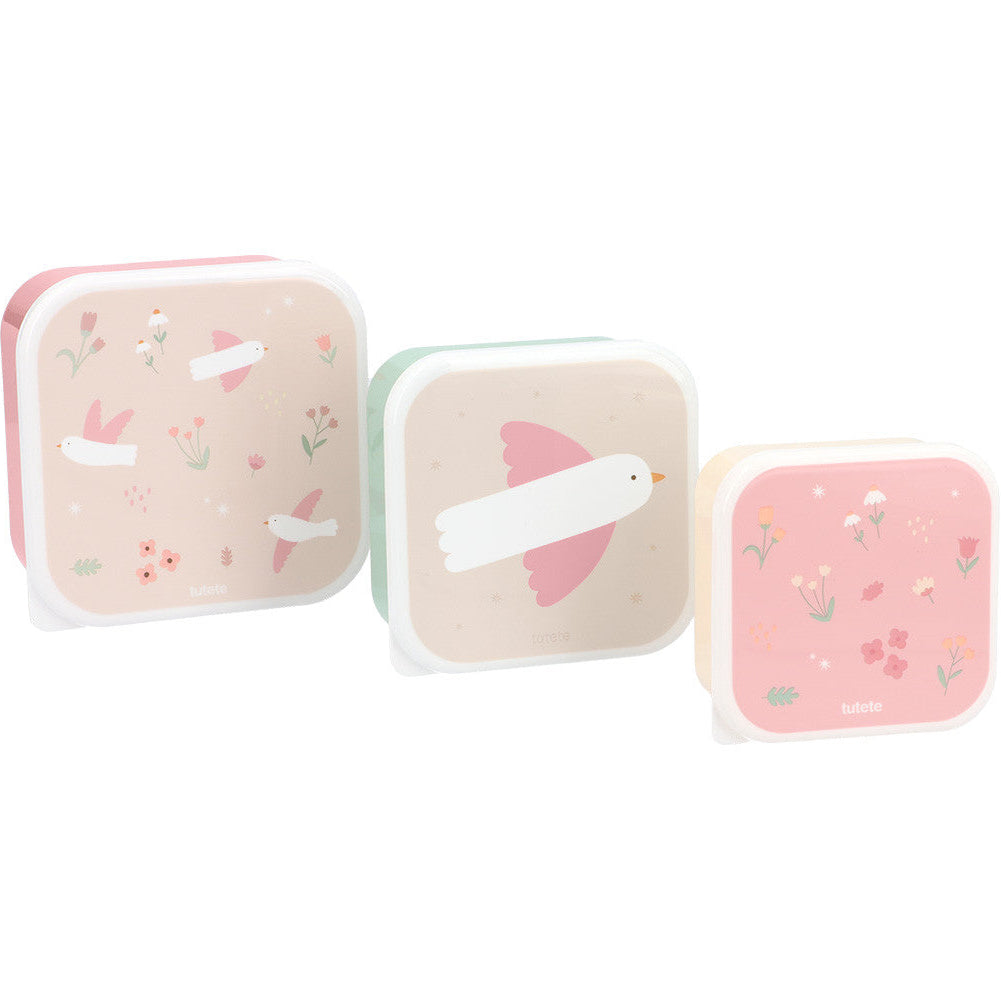 3 cajas de almuerzo TUTETE · blossom birds