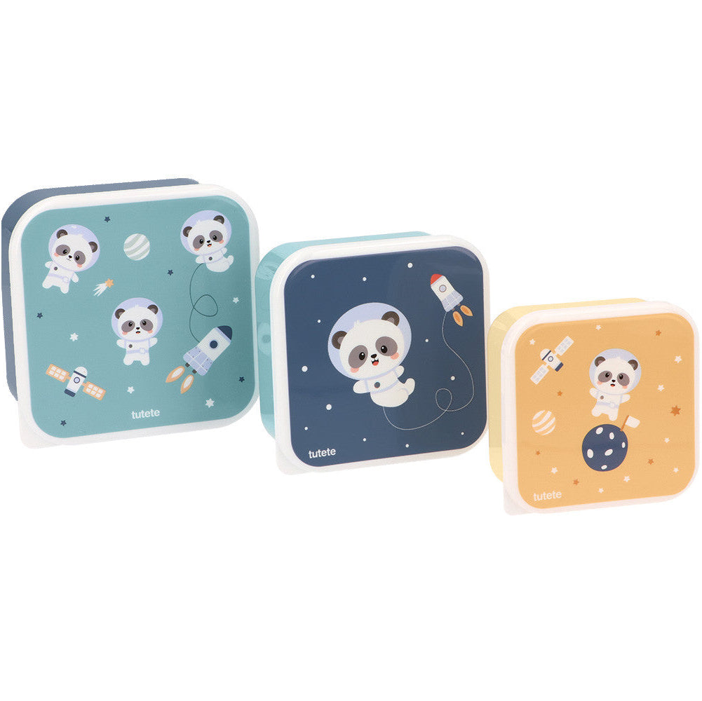 3 cajas de almuerzo TUTETE · pandas in space