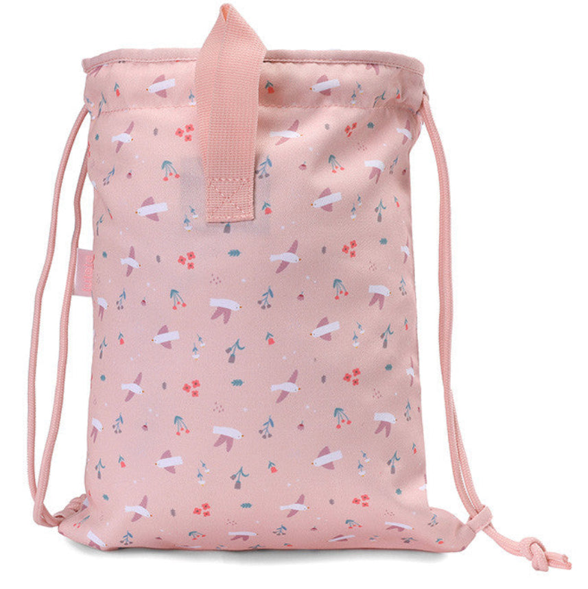 Mochila saco de tela TUTETE personalizable · blossom birds