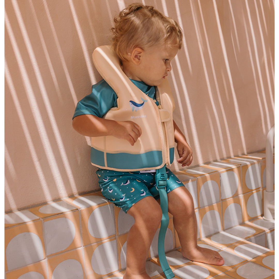 Chaleco flotador de aprendizaje MONNËKA para 1-2 años · whale teal