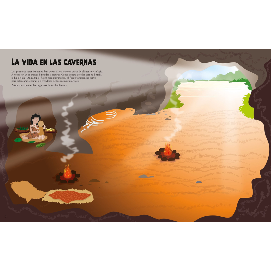 Libro de pegatinas · los cavernícolas
