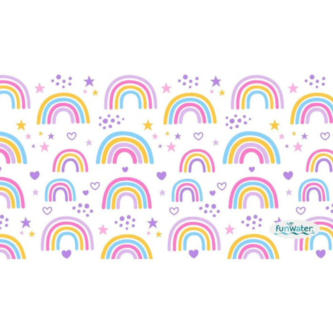 Máscaras de natación infantiles con turbante · rosa con arco iris