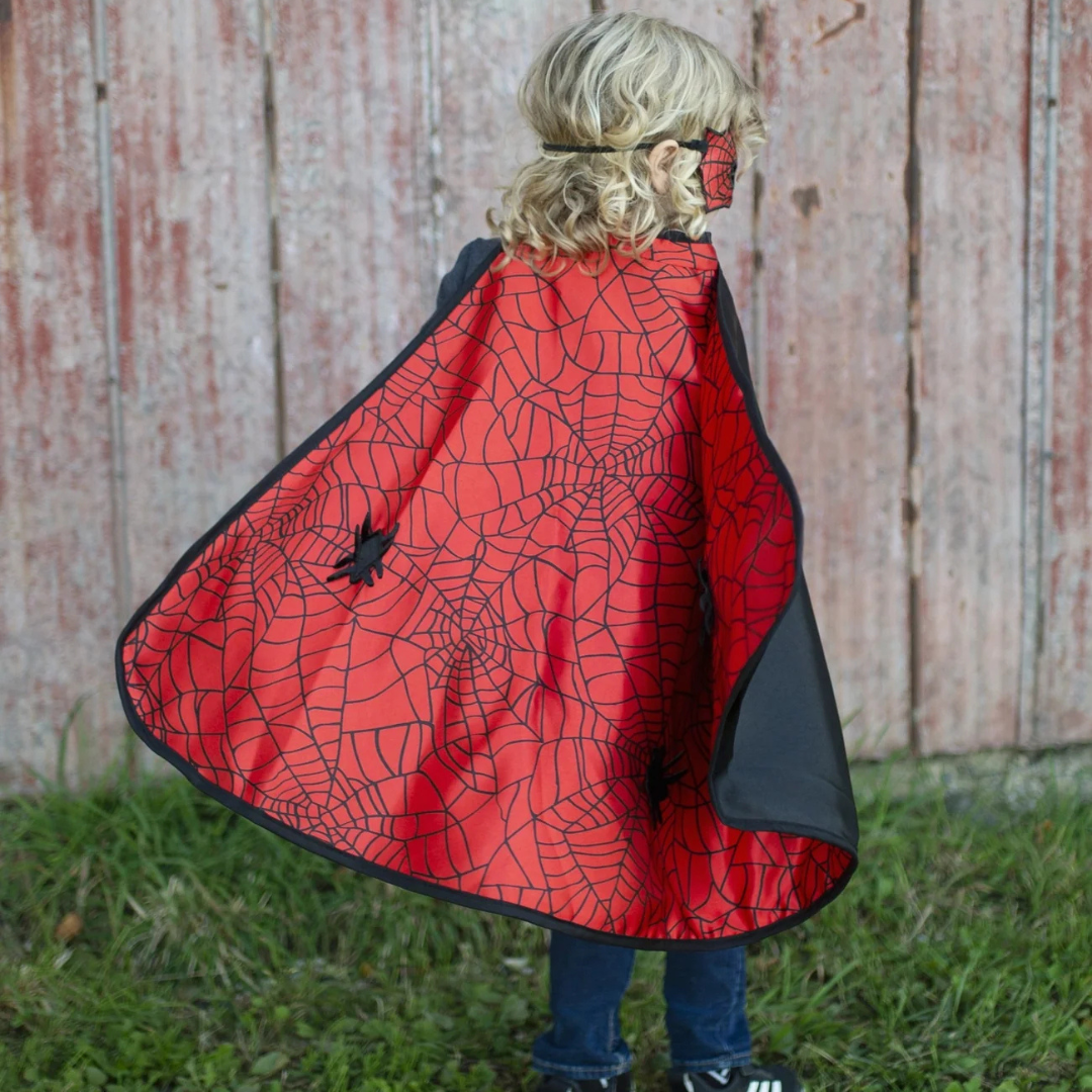 Capa reversible Spiderman y batman con máscara