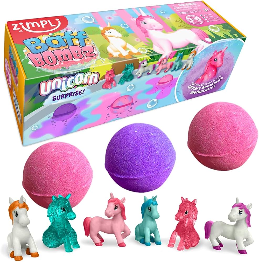 3 Bombas de baño unicornios ¡sorpresa!