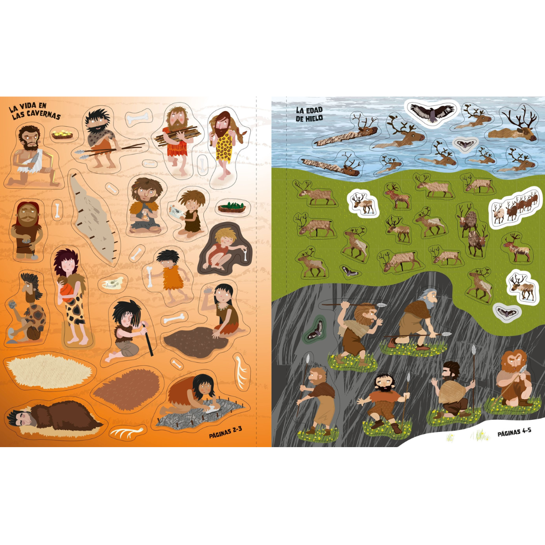 Libro de pegatinas · los cavernícolas