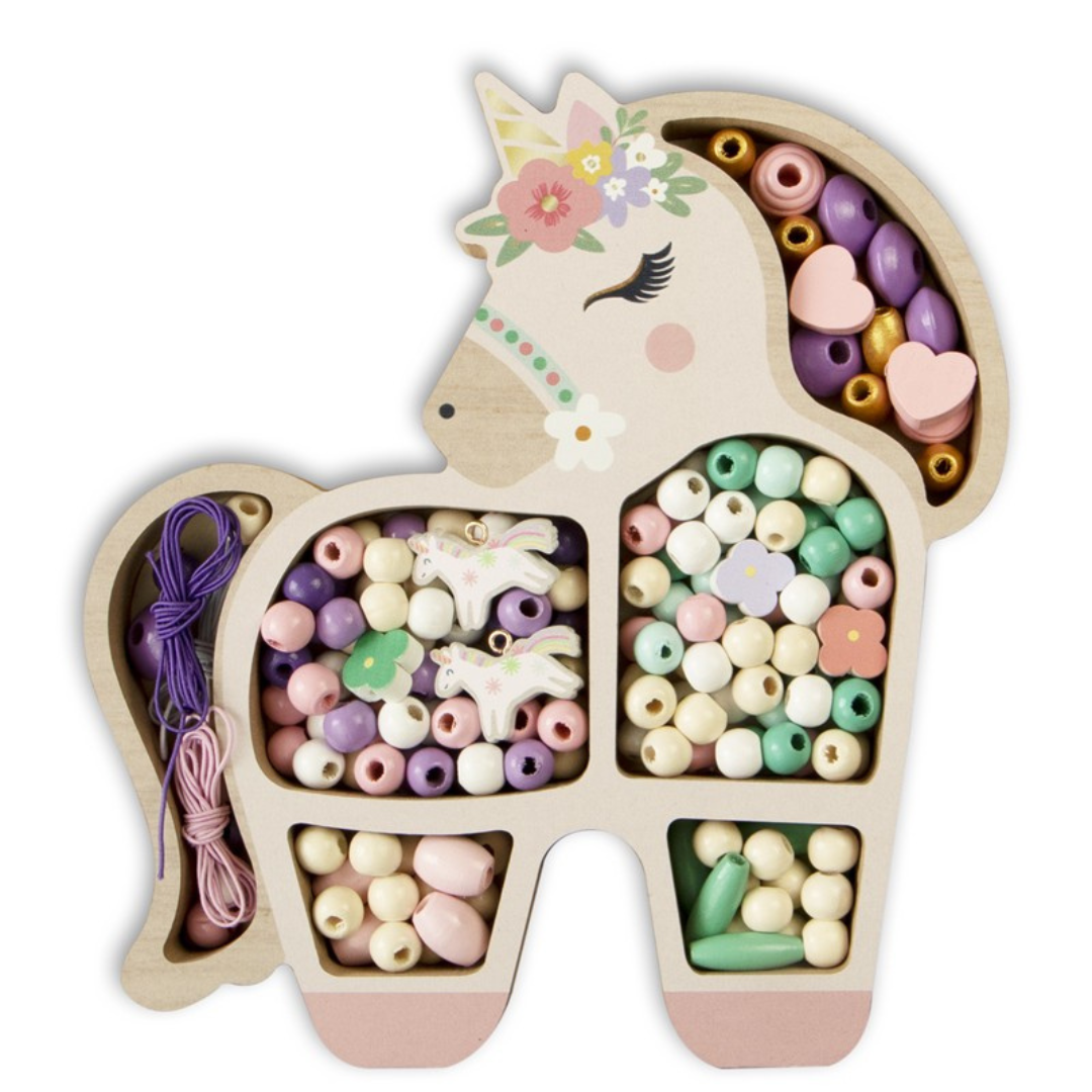 Cofre de 180 perlas de madera · unicornio