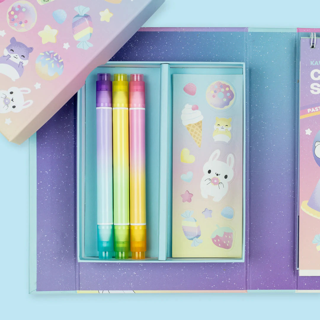 Colouring set pastel · kawaii café
