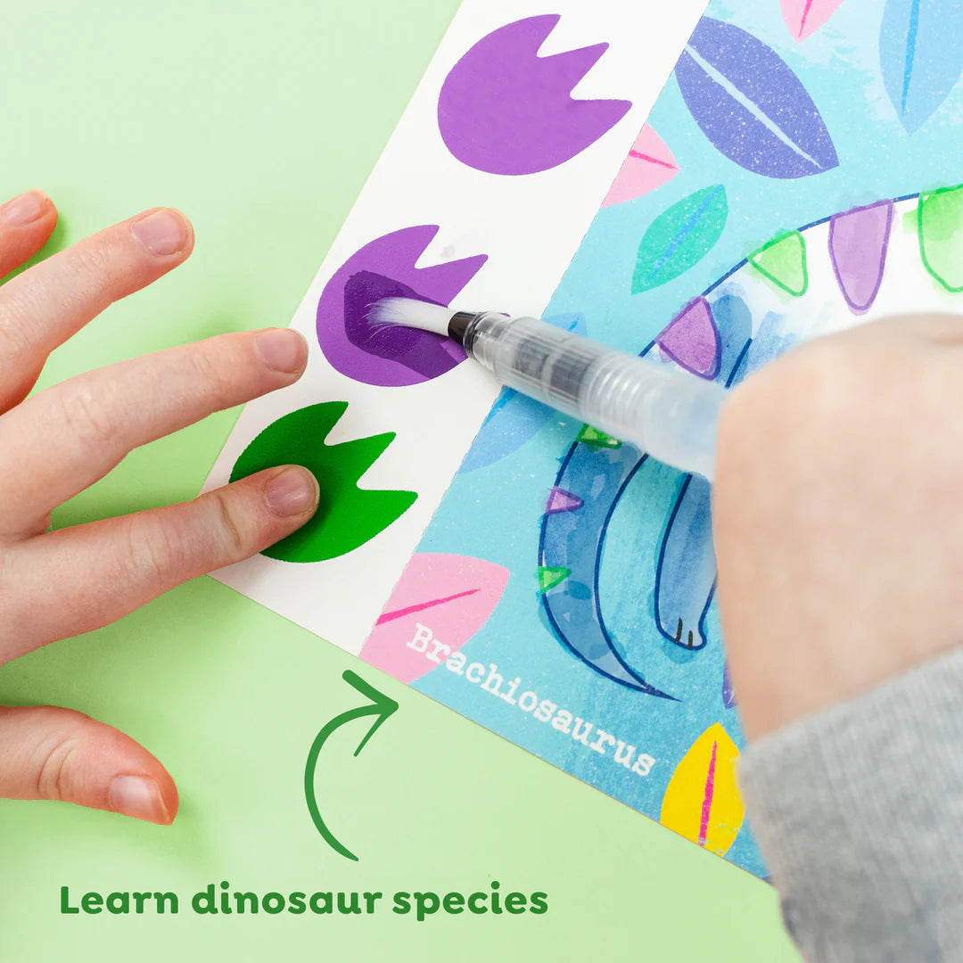 Pinta con acuarelas · dinosaurios