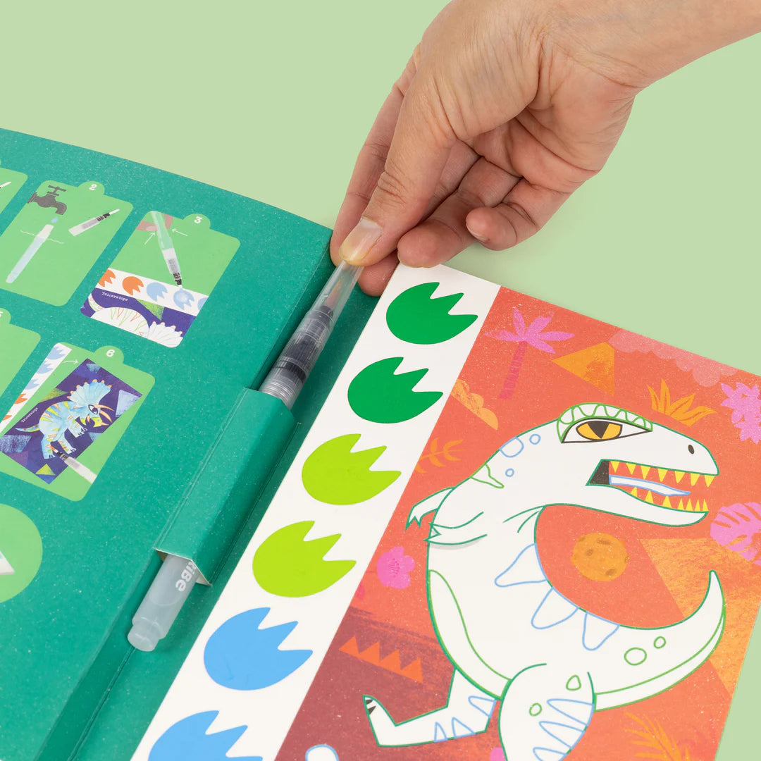 Pinta con acuarelas · dinosaurios