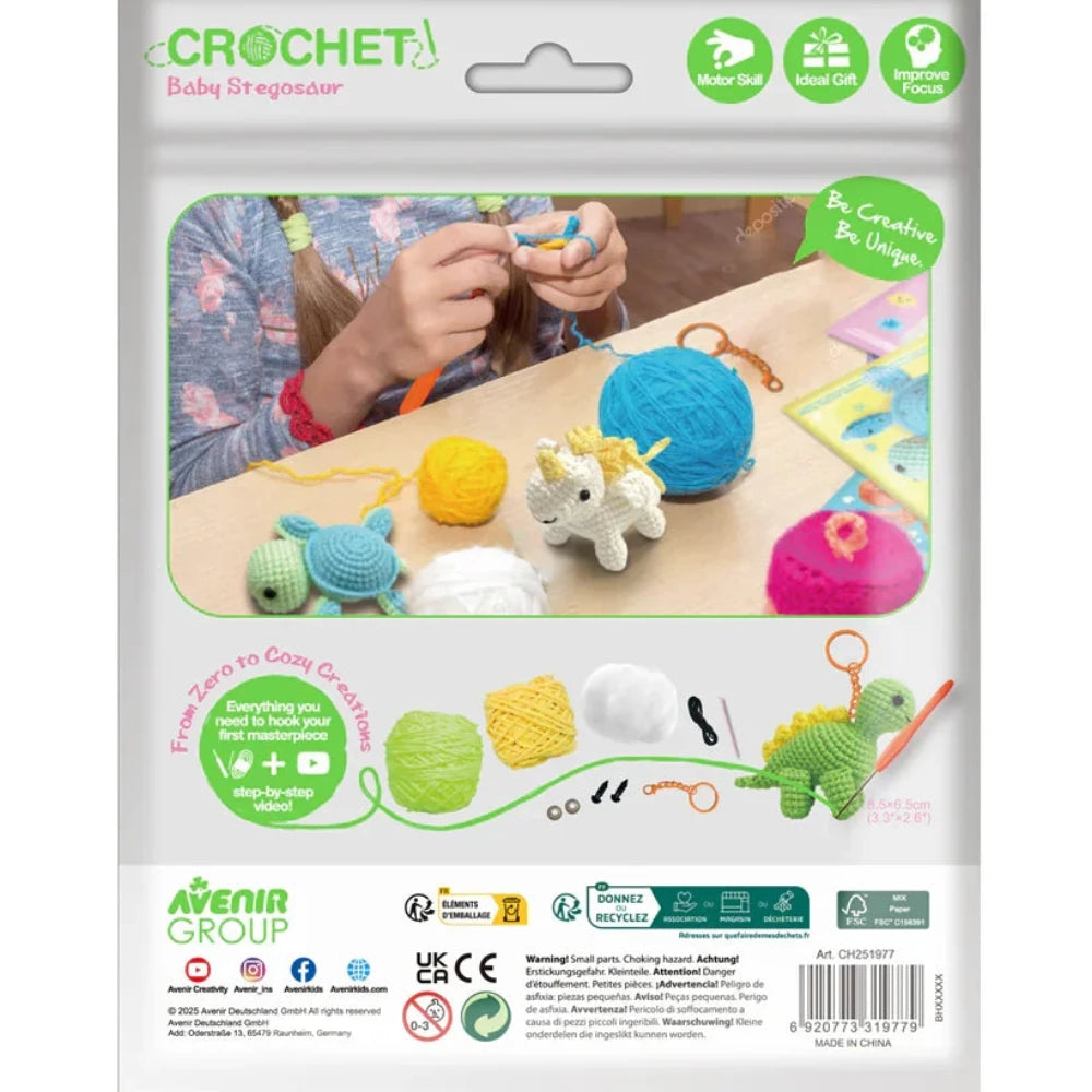 Haz tu llavero de crochet: estegosaurus
