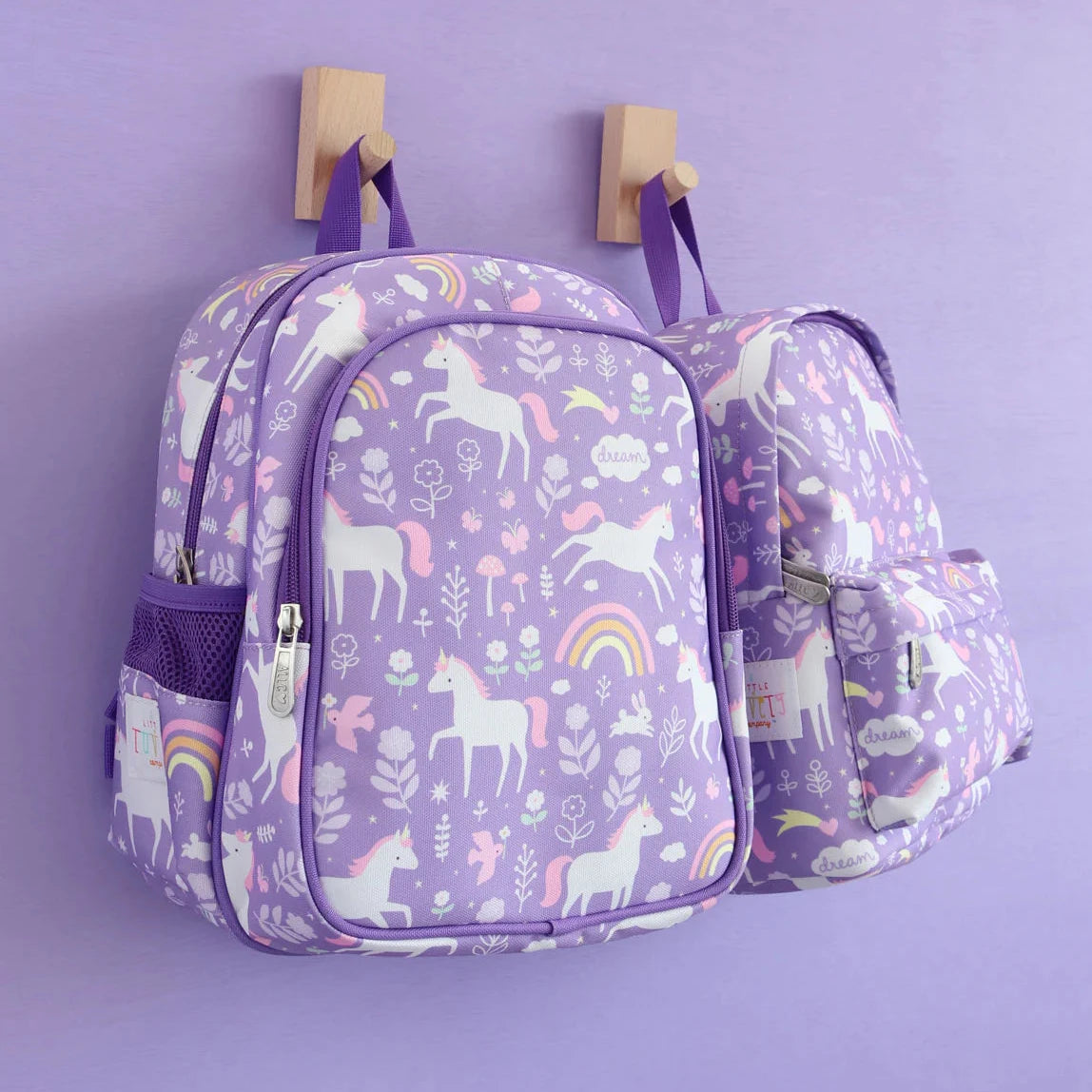 Mochila infantil con bolsillo térmico ALLC · unicornios