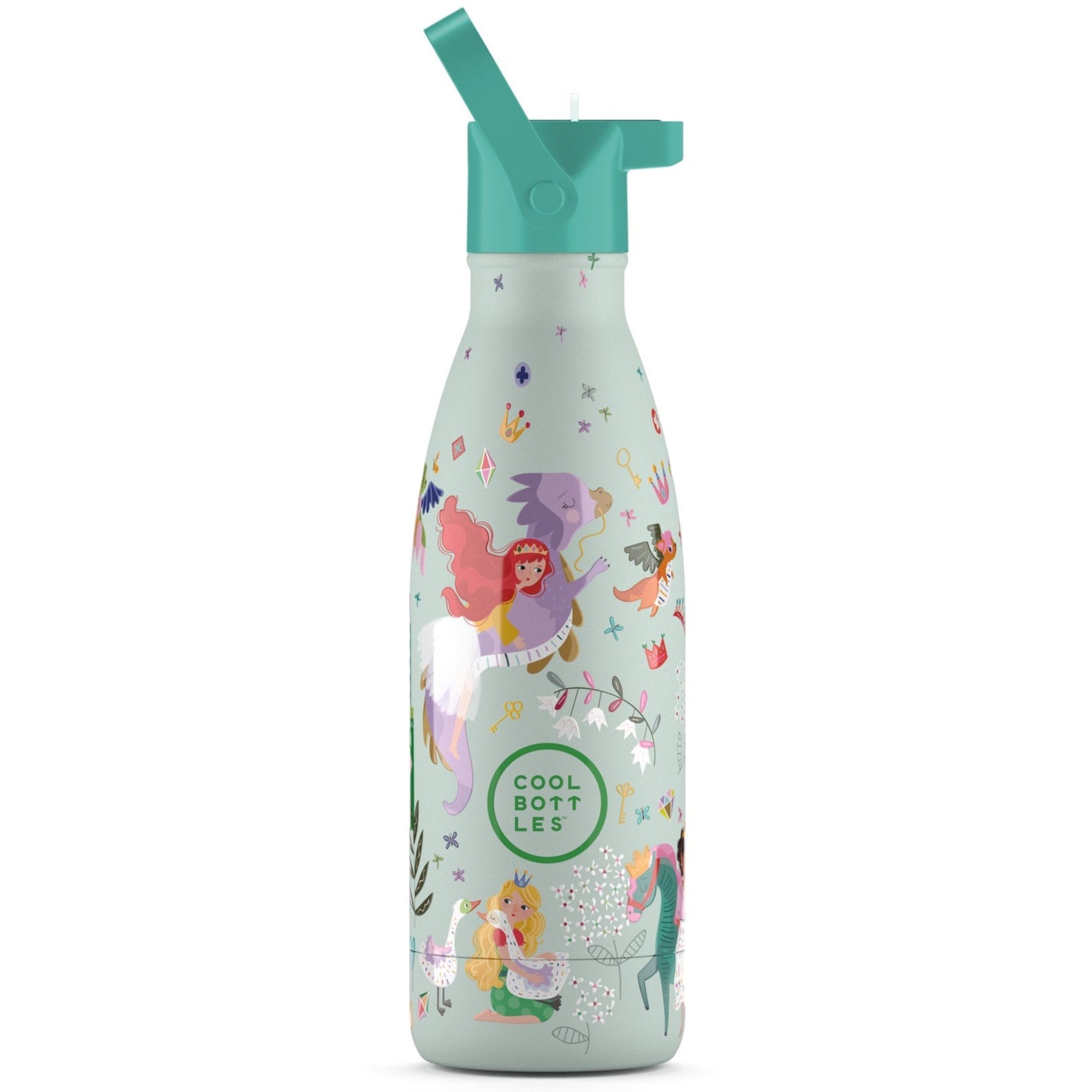 Botella de acero con pajita 350 ml. · princess kingdom