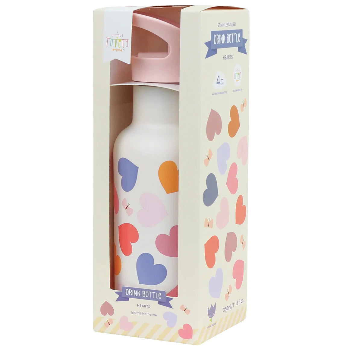 Botella de acero ALLC 350 ml. · corazones