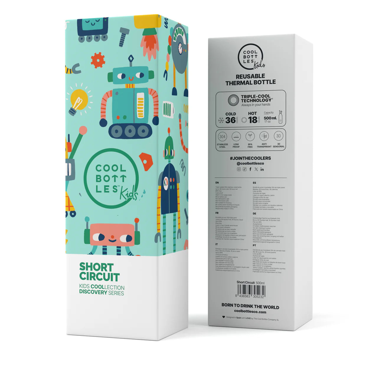 Botella de acero con pajita 500 ml. · short Circuit