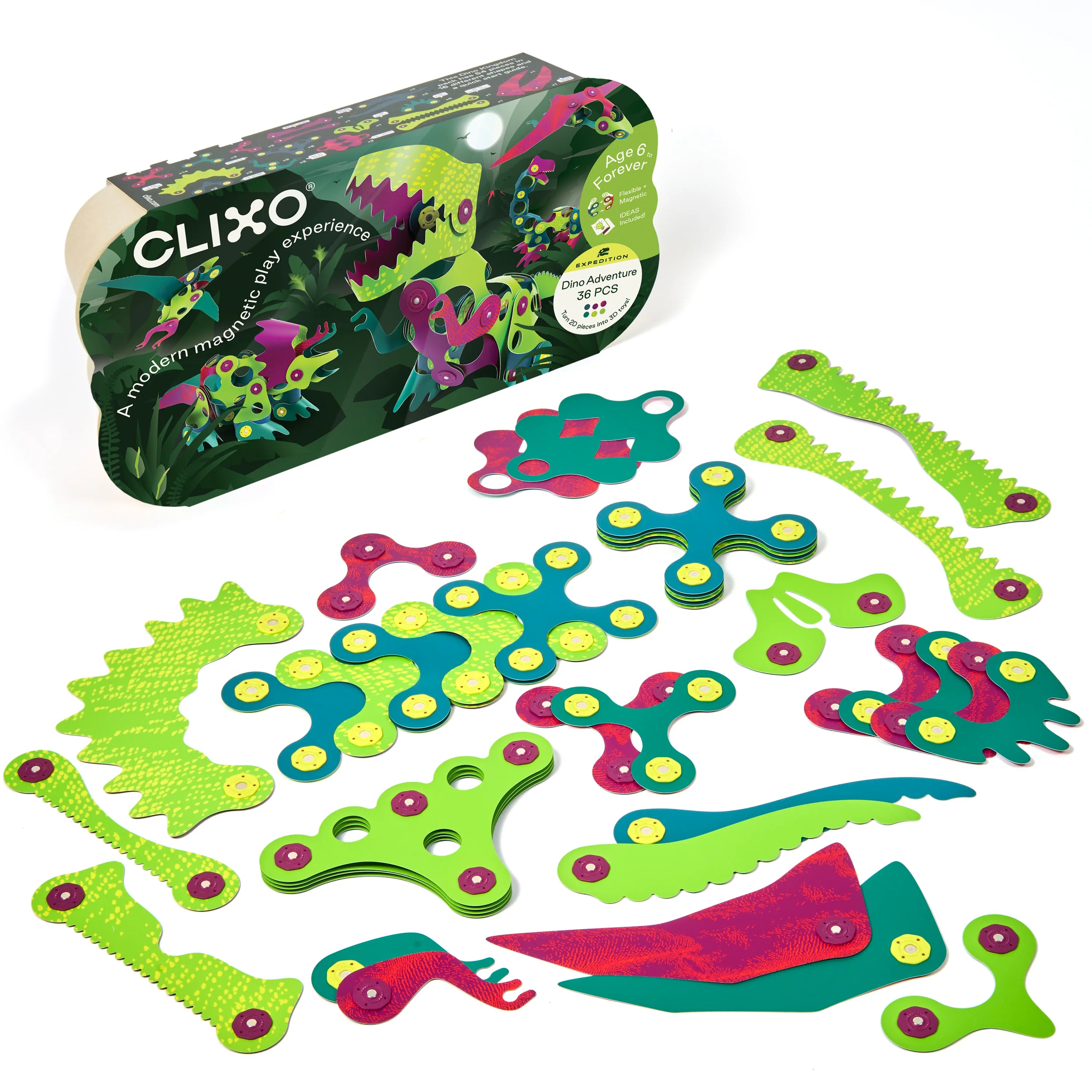 CLIXO dino aventure pack: 36 piezas