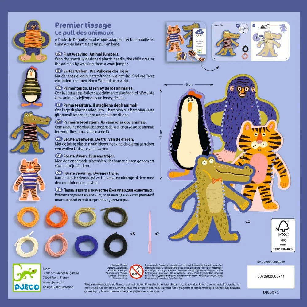 Ensartes tejido jersey de animales