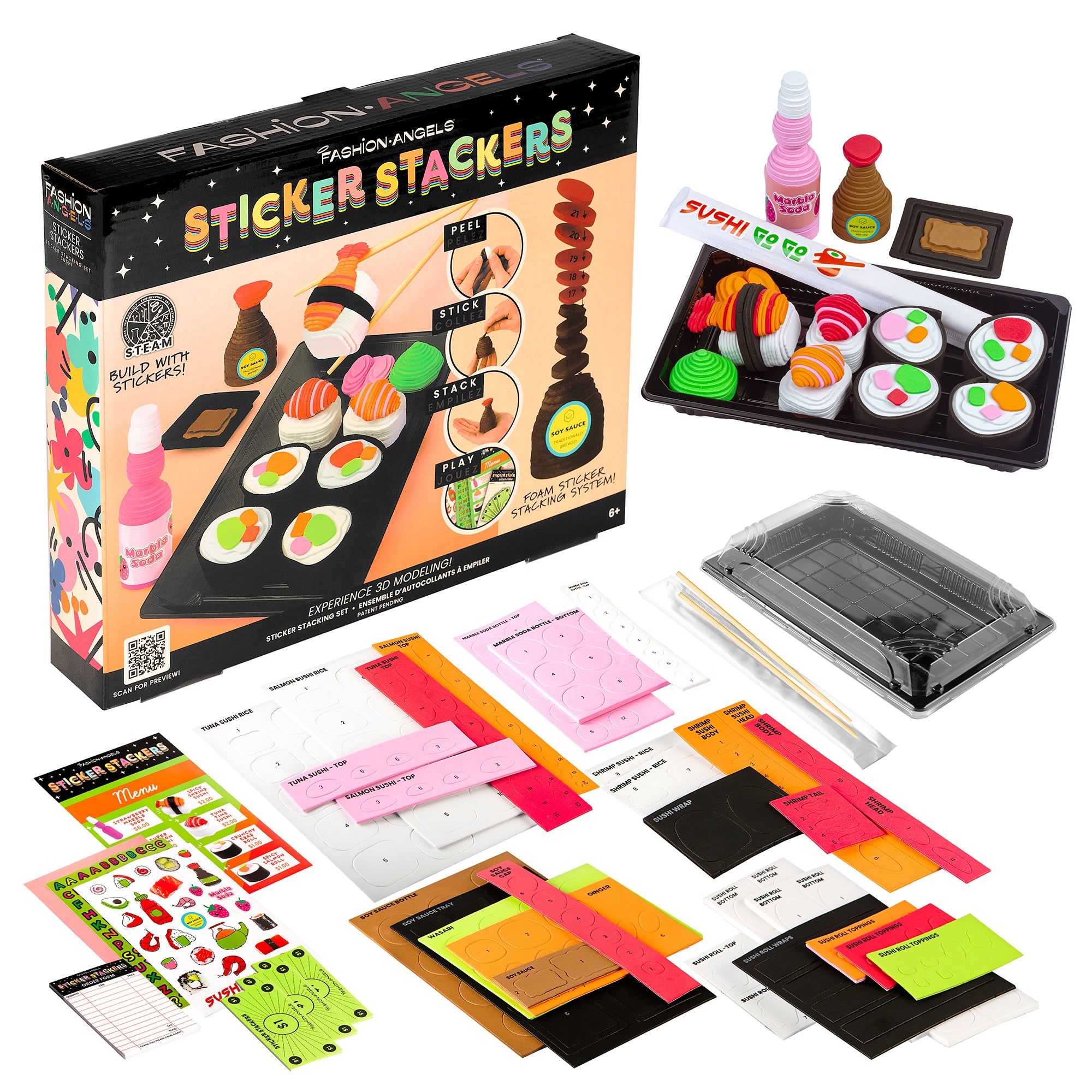 Sticker stackers pegatinas 3D · Set Sushi