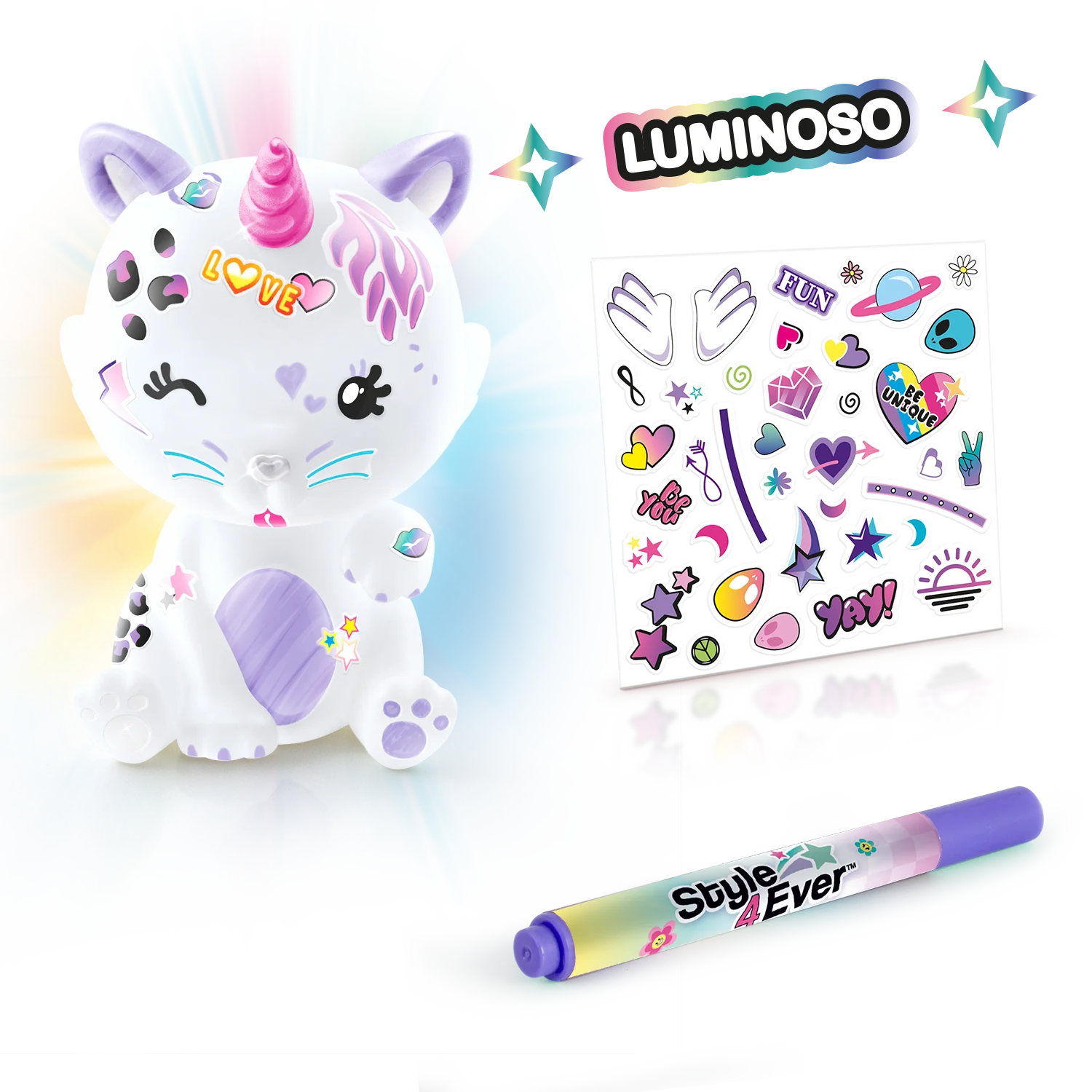 Mini mascota ¡con luz! para decorar