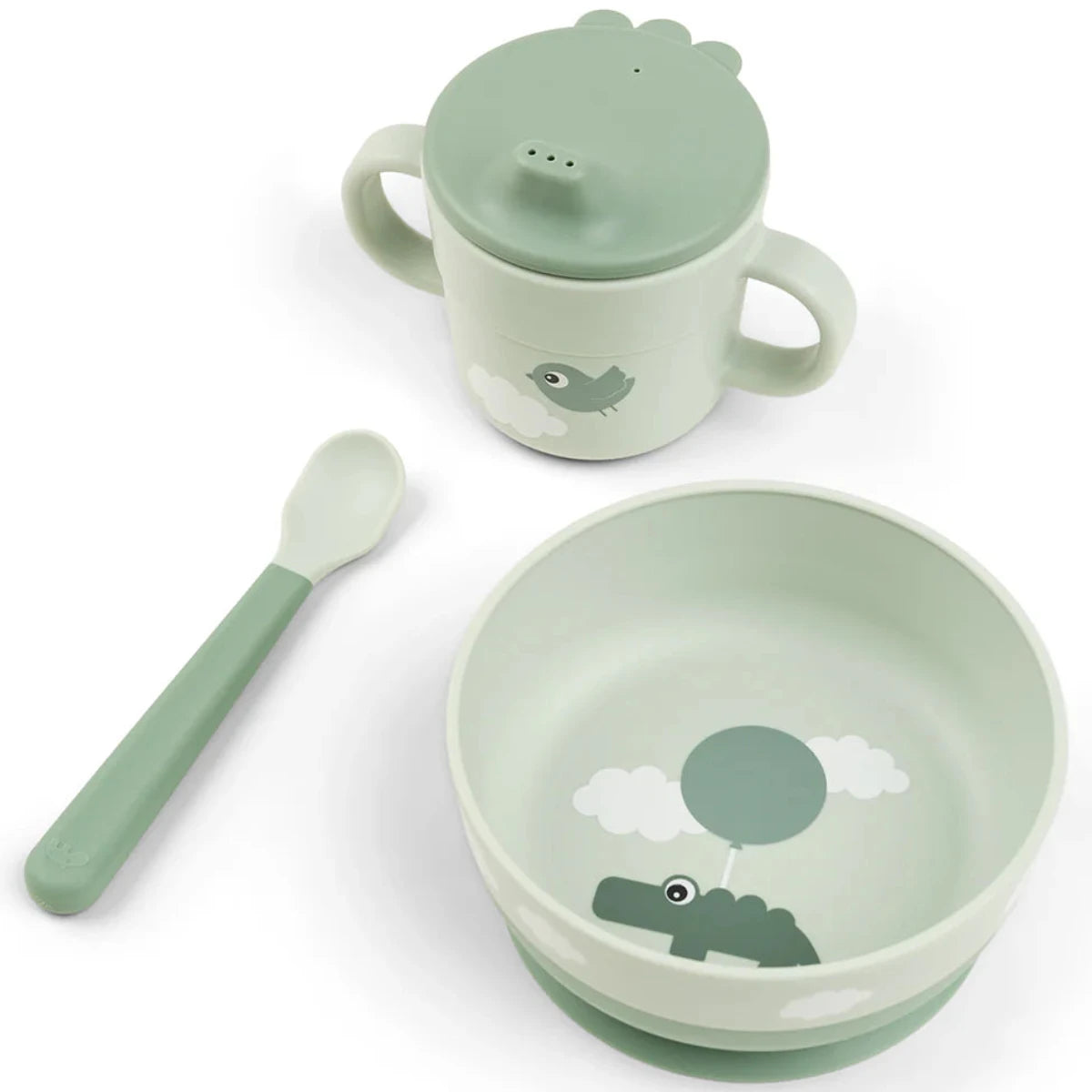 Vajilla con ventosa DONEBYDEER · happy cloud verde
