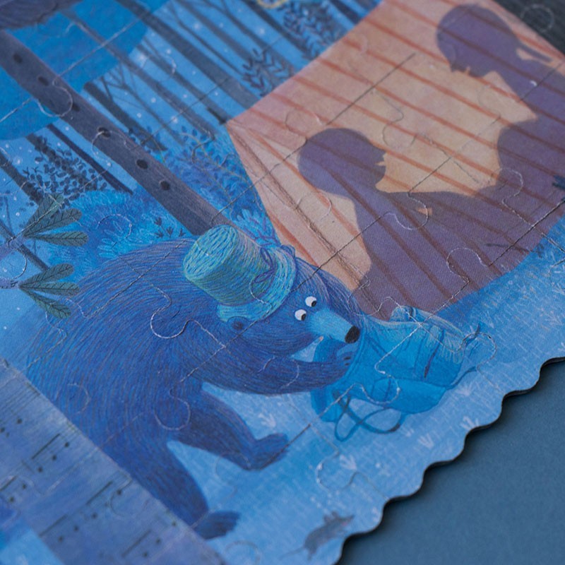 Puzzle pocket ¡reversible! night and day in the forest