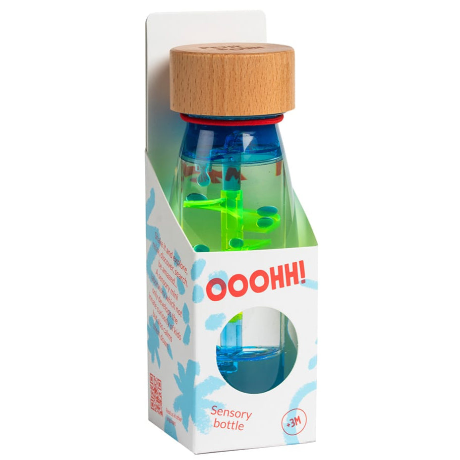 Botella sensorial de movimiento • espiral azul