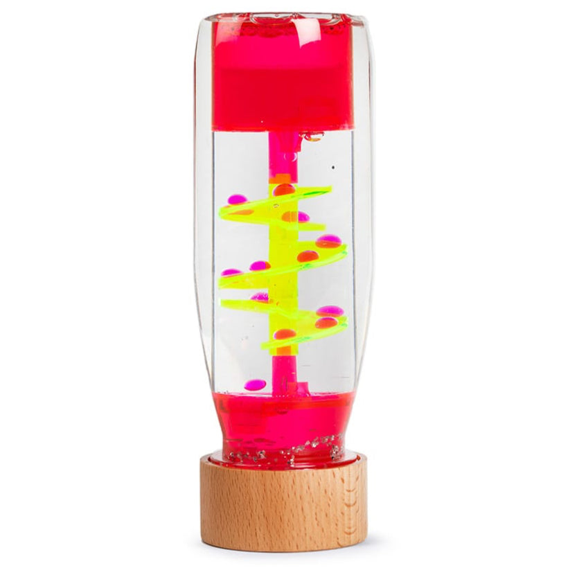 Botella sensorial de movimiento • espiral rosa