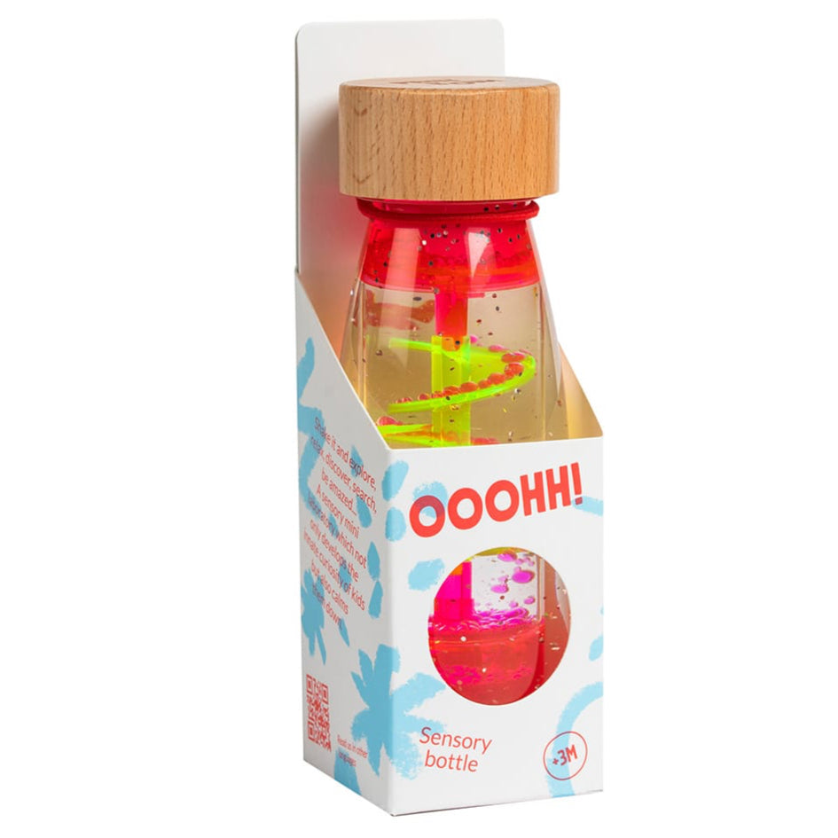 Botella sensorial de movimiento • espiral rosa