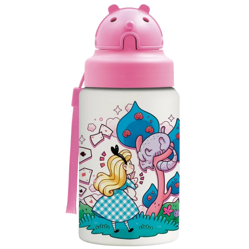 Botella de acero térmica LAKEN 350ml. · Alicia en el país de las maravillas