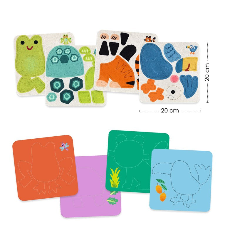 Collage tableros de fieltro: animales suaves