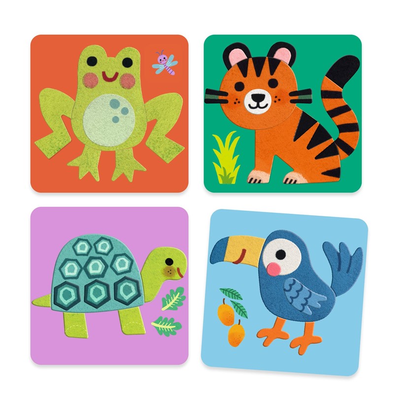 Collage tableros de fieltro: animales suaves