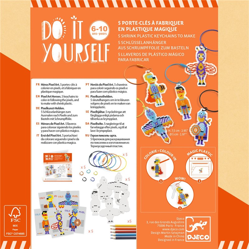 DIY llaveros pixeles ¡con plástico mágico!