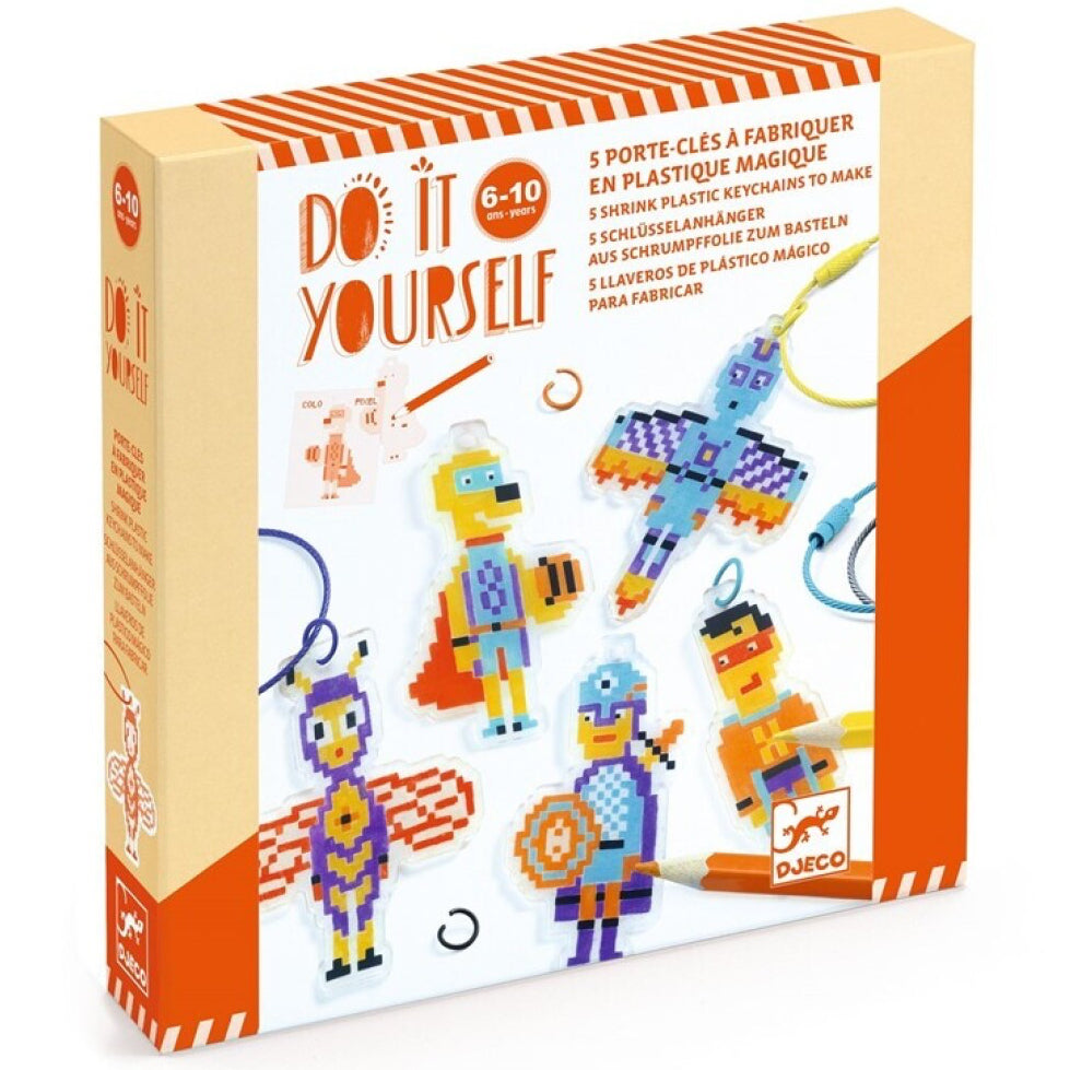 DIY llaveros pixeles ¡con plástico mágico!