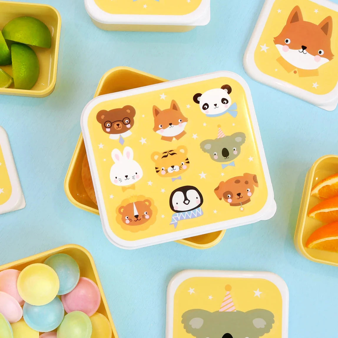 4 cajas snacks ALLC · animales