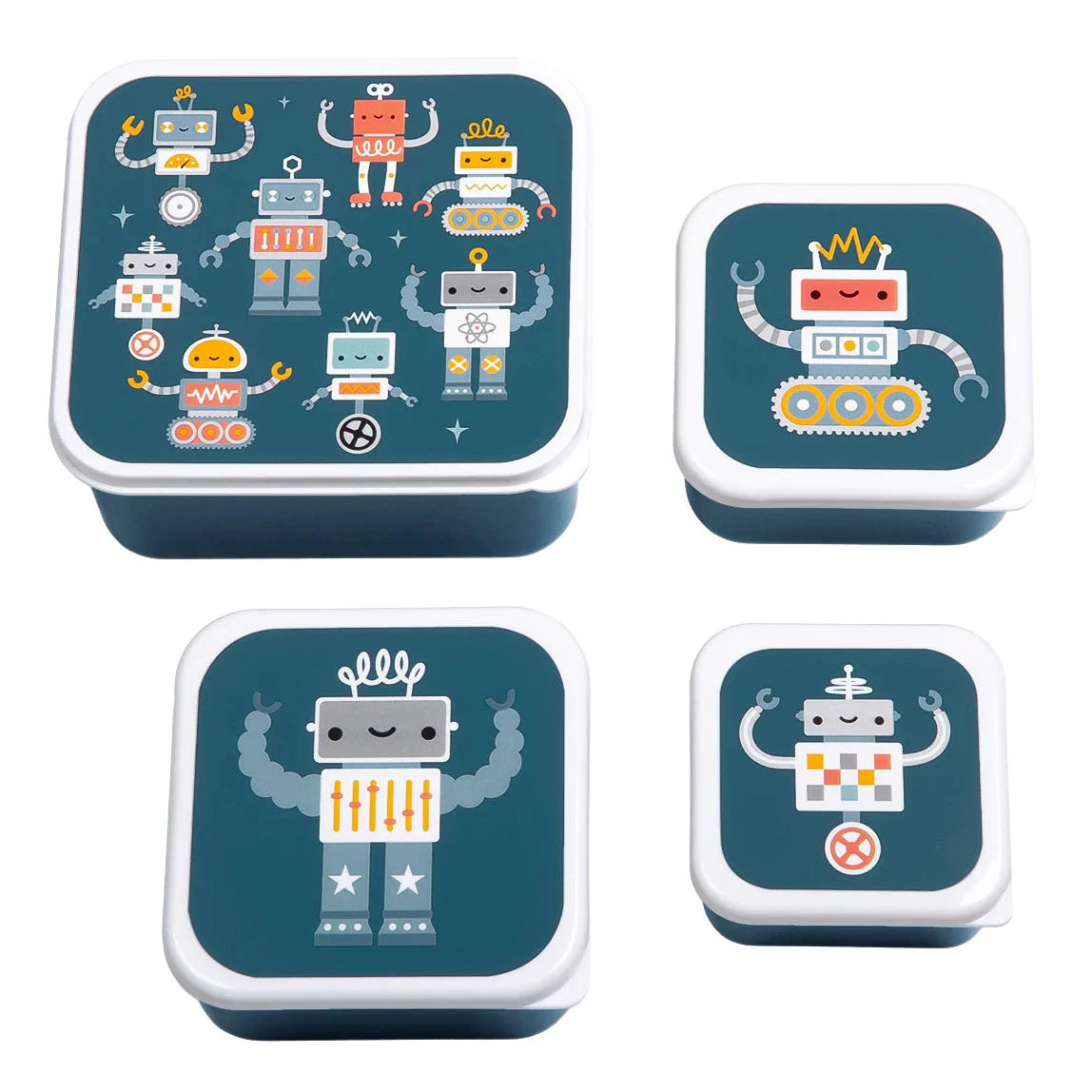 4 cajas snacks ALLC · robots