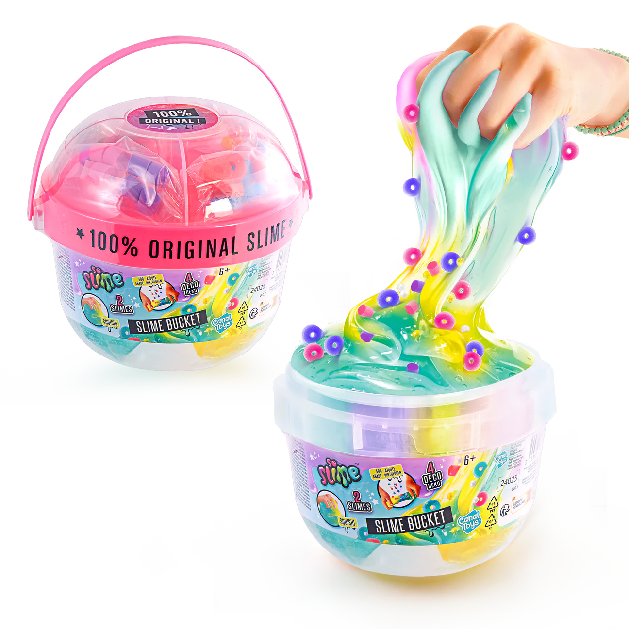 Cubo de 2 slimes ¡con 4 decoraciones!