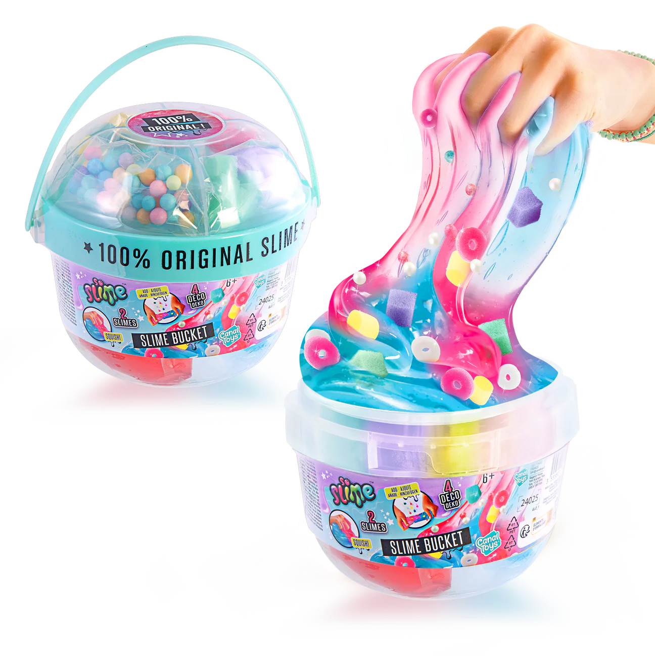 Cubo de 2 slimes ¡con 4 decoraciones!