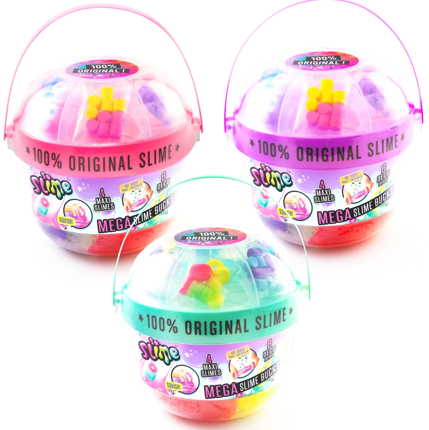 Súper cubo de 4 slimes ¡con 6 decoraciones!