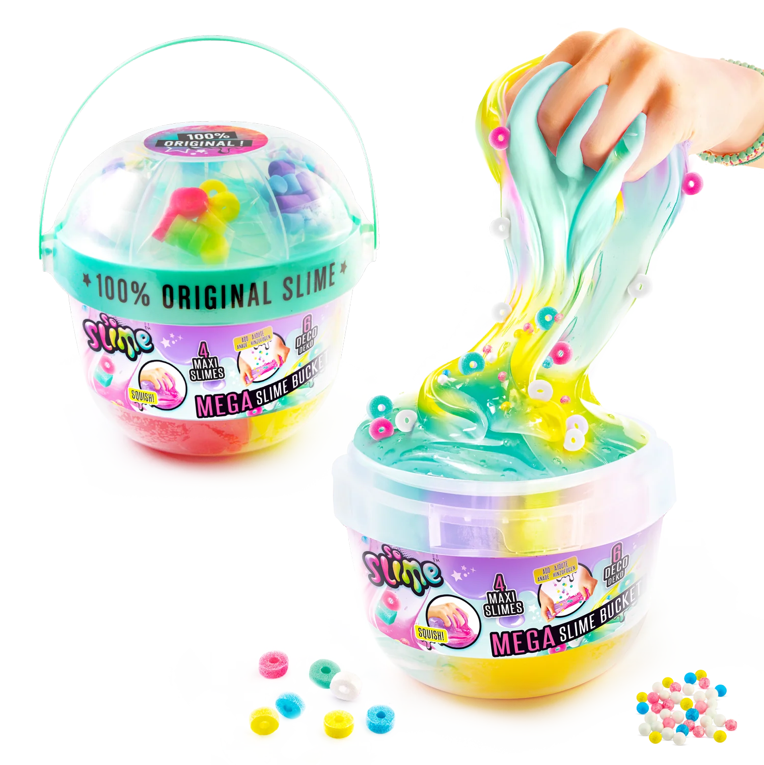 Súper cubo de 4 slimes ¡con 6 decoraciones!