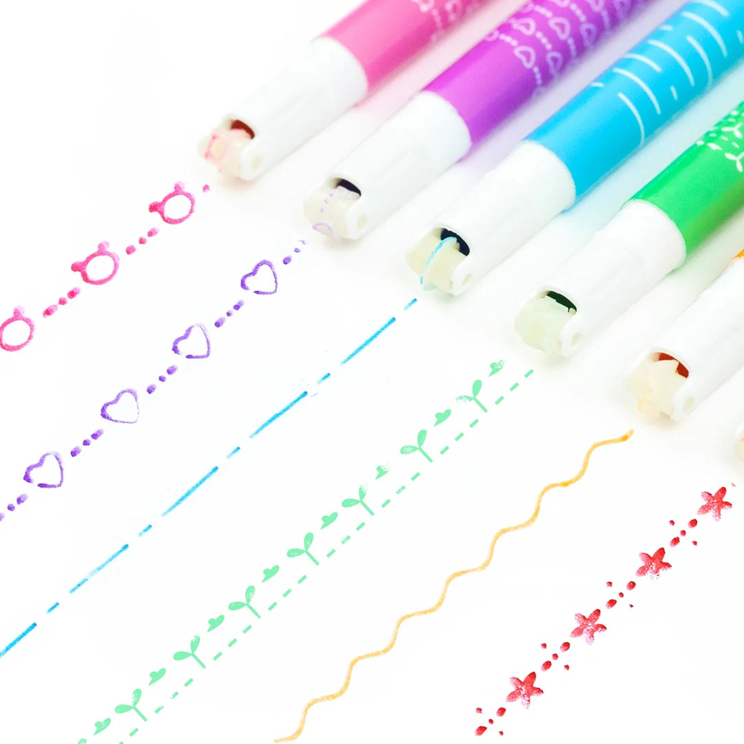 Bolígrafos de colores y patrones