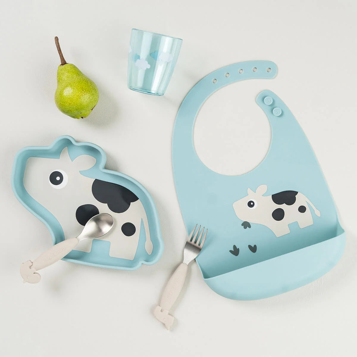 Babero de silicona DONEBYDEER · dotti blue