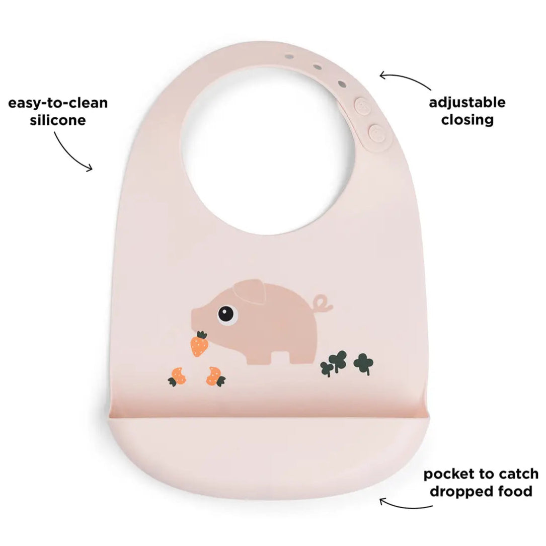 Babero de silicona DONEBYDEER · pigee powder
