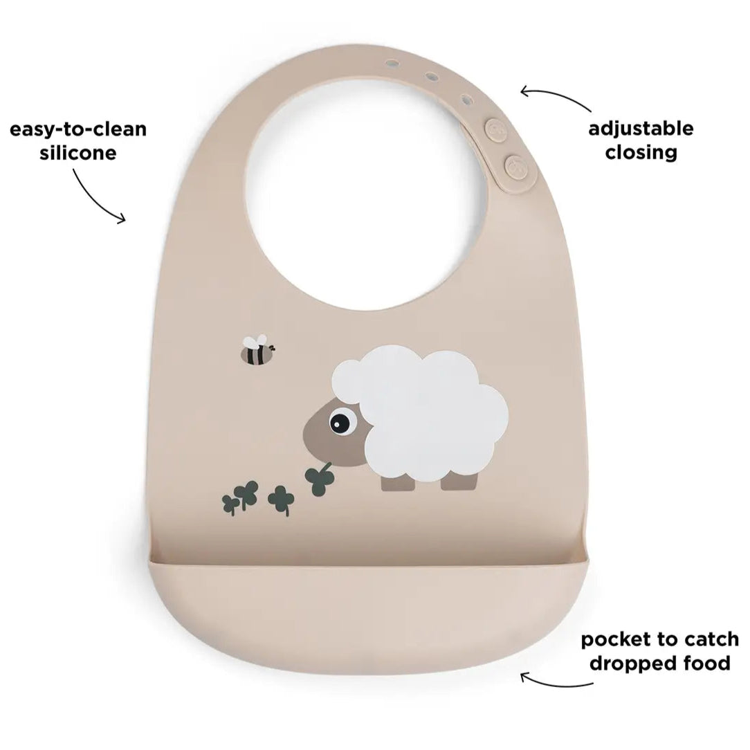 Babero de silicona DONEBYDEER · sheepy sand