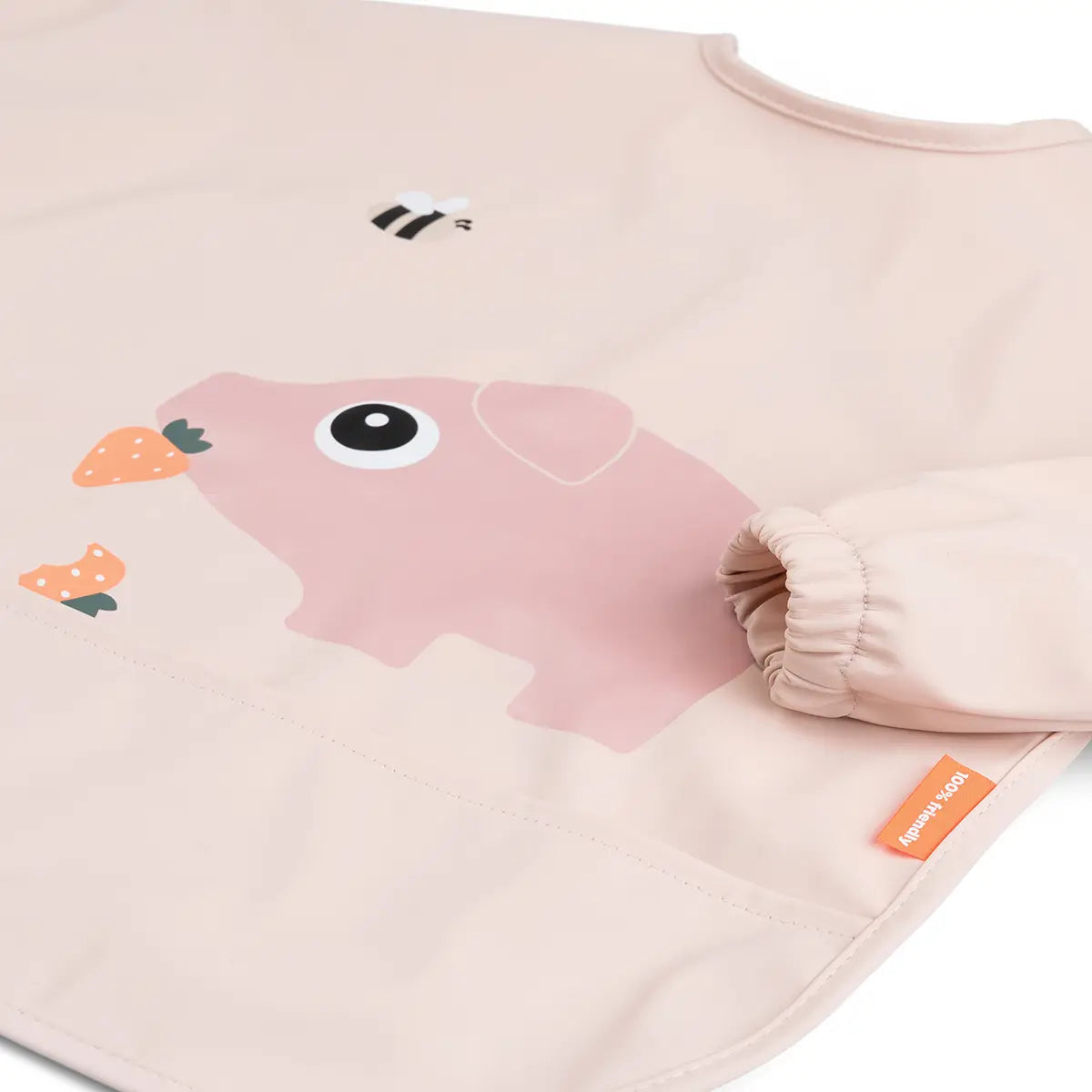 Babero con mangas DONEBYDEER tiny farm · rosa