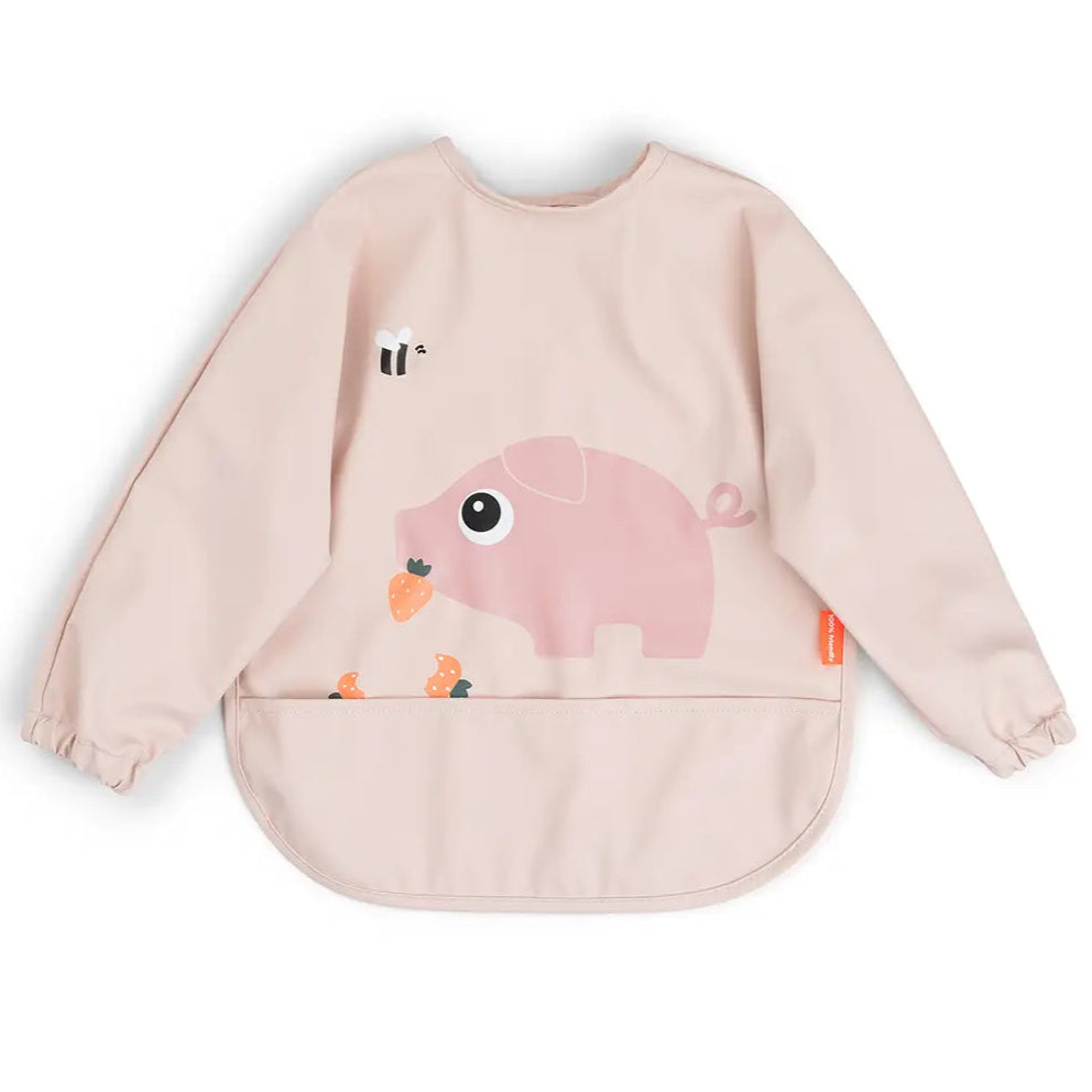 Babero con mangas DONEBYDEER tiny farm · rosa